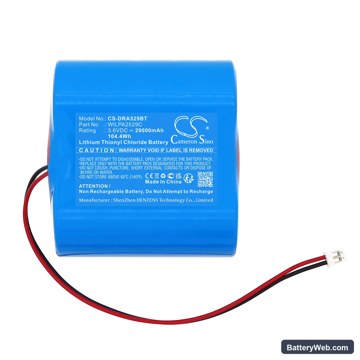 Delta Dore 6416222 Replacement Battery, 3.6V, 29000mAh, Li-SOCl2 3