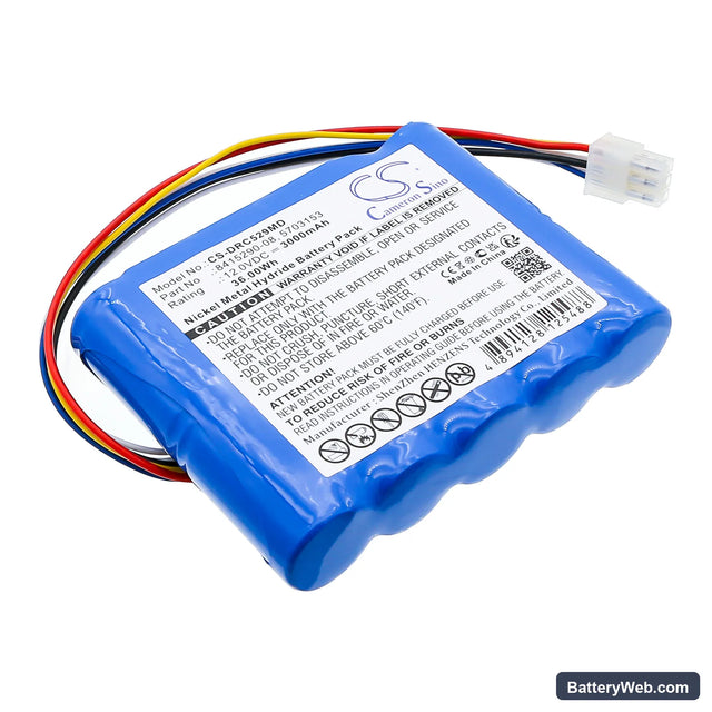 Drager Carina NIV Ventilator Replacement Battery, 12V, 3000mAh, Ni-MH 1
