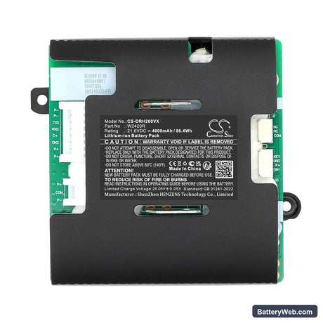 Dreame H20 Replacement Battery, 21.6V, 4000mAh, Li-ion 5