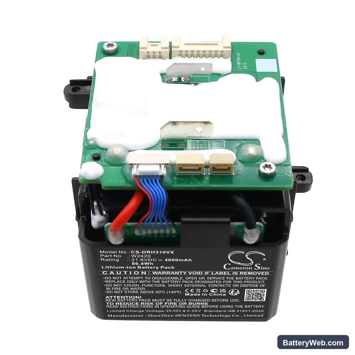 Dreame H30 Replacement Battery, 21.6V, 4000mAh, Li-ion 5