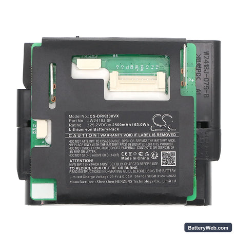 Dreame Mova K30 Replacement Battery, 25.2V, 2500mAh, Li-ion 5
