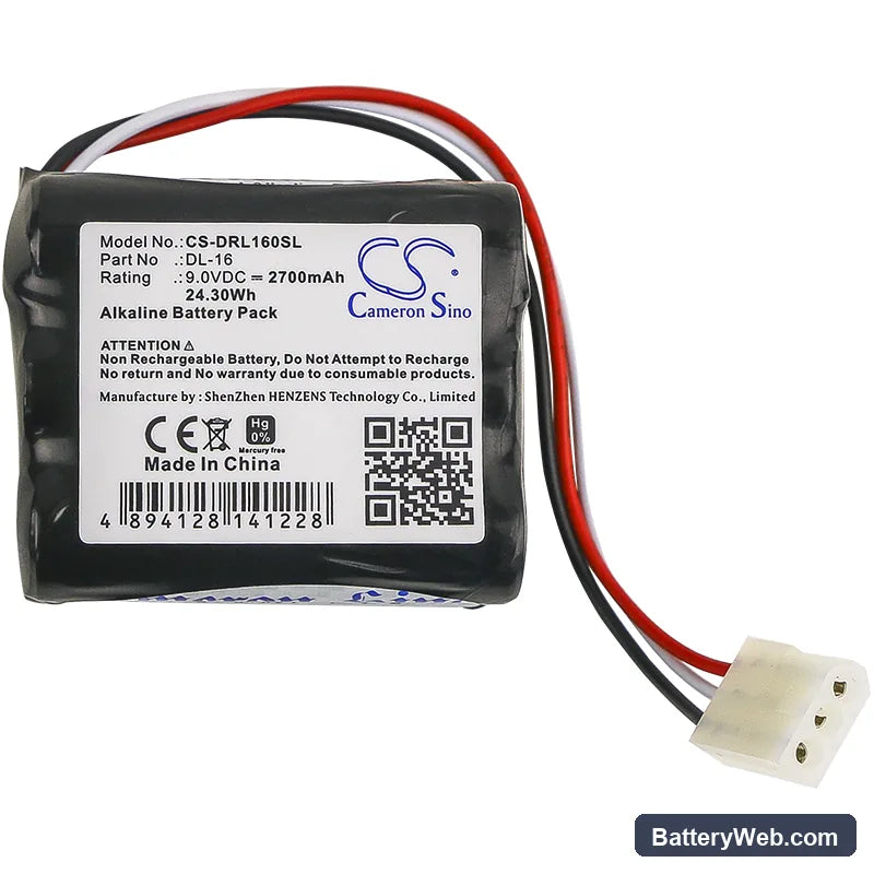 Kaba Ilco 700 Replacement Battery, 9V, 2700mAh, Alkaline 3