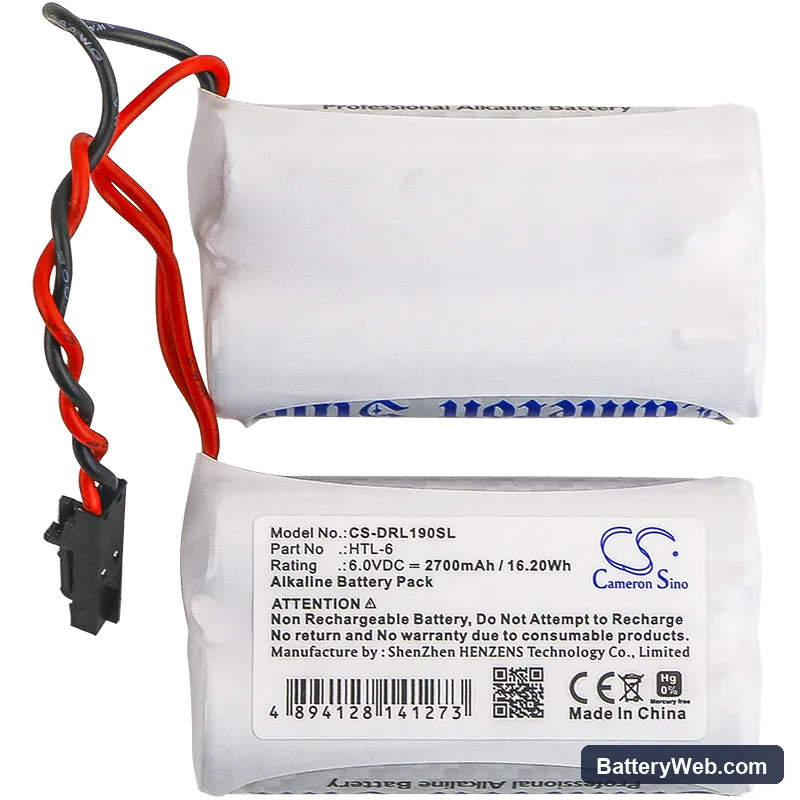 Winfield 6800-12-1 Replacement Battery, 6V, 2700mAh, Alkaline 3