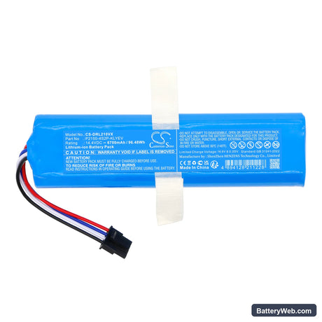 Dreame Bot L10s Ultra Gen2 Replacement Battery, 14.4V, 6700mAh, Li-ion 3