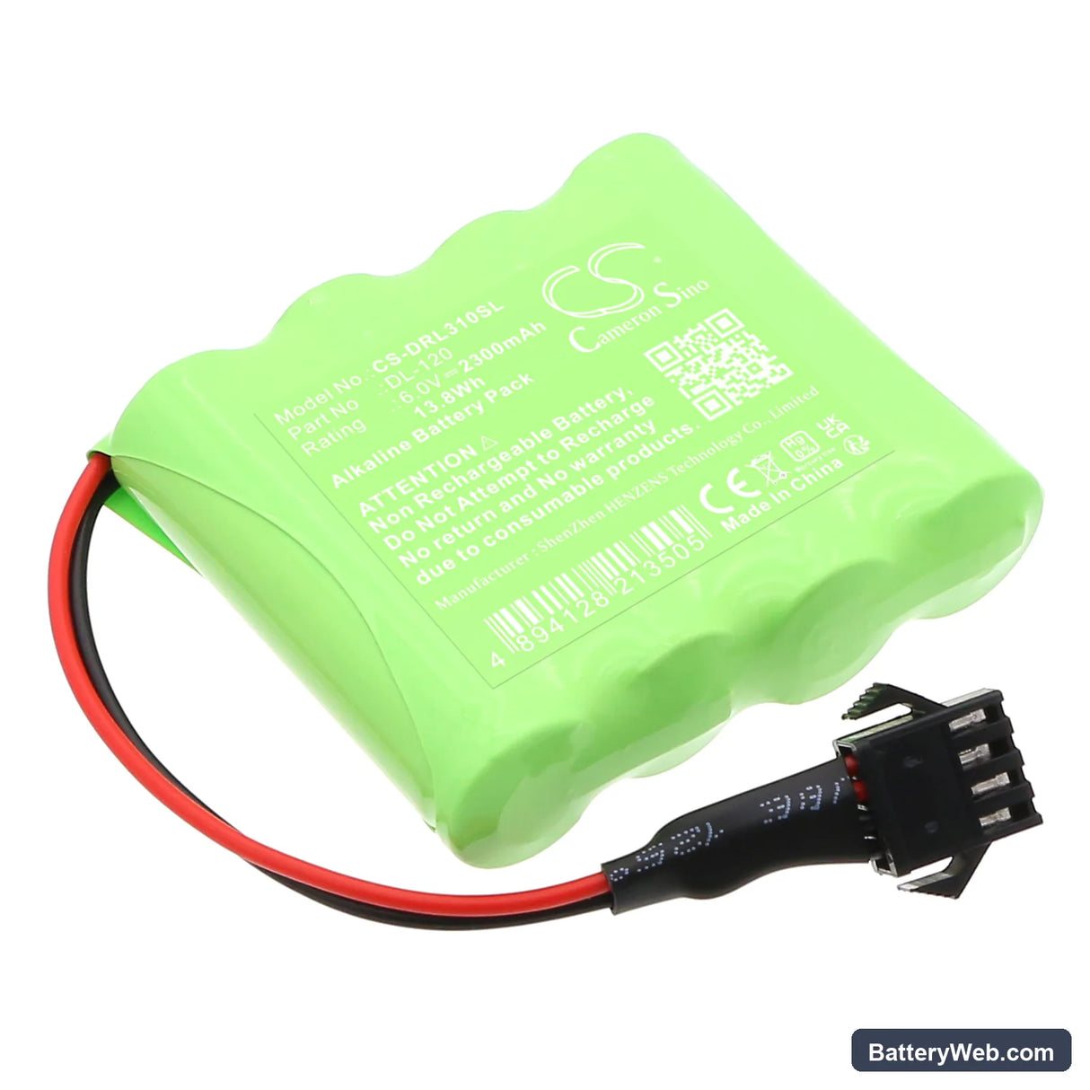 Intellikey Replacement Battery, 6V, 2300mAh, Alkaline 1