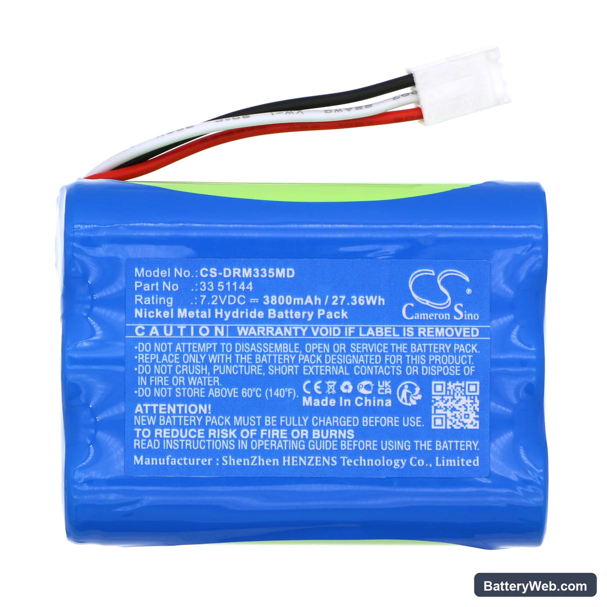Drager PSS Merlin Replacement Battery, 7.2V, 3800mAh, Ni-MH 3