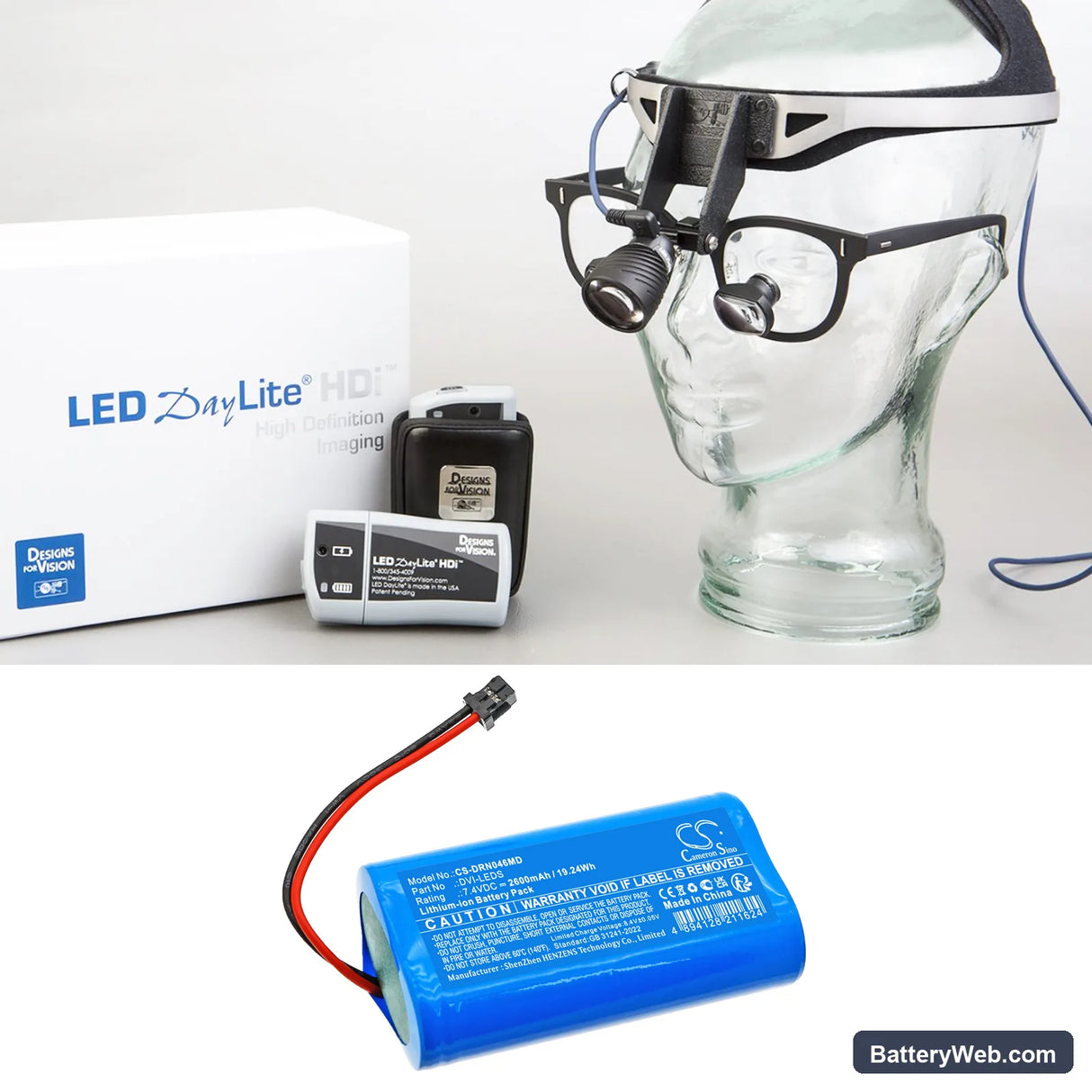 Vision LED DayLite Replacement Battery, 7.4V, 2600mAh, Li-ion 6