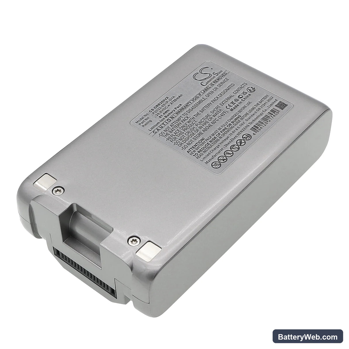 Dreame R20 Replacement Battery, 29.6V, 2750mAh, Li-ion 3