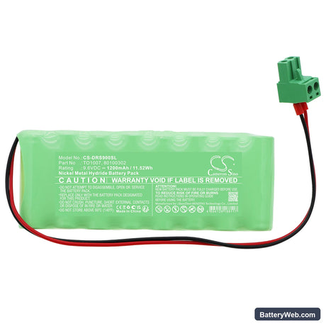 Dorma ES90 Replacement Battery, 9.6V, 1200mAh, Ni-MH 3