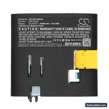 Dreame Mova T20 Replacement Battery, 29.6V, 4000mAh, Li-ion 5