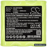 Teletronik TSM2002 Replacement Battery, 3.6V, 2500mAh, Ni-MH 3