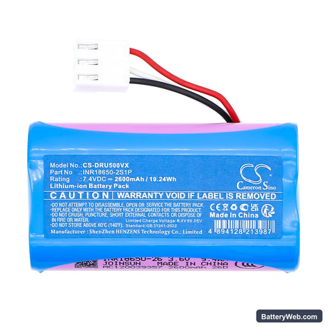 Deerma DEM-NU05 Replacement Battery, 7.4V, 2600mAh, Li-ion 3