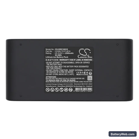 Dreame Z10 Replacement Battery, 25.2V, 2500mAh, Li-ion 5