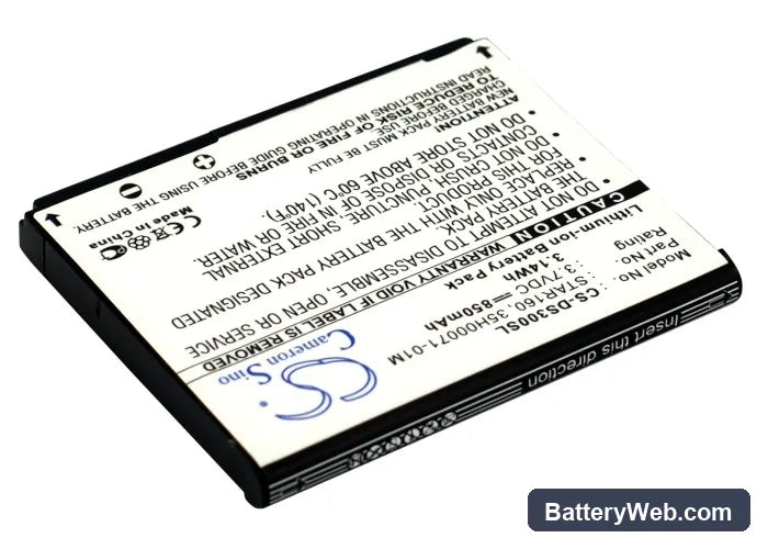 Dopod S300 Replacement Battery, 3.7V, 850mAh, Li-ion 2