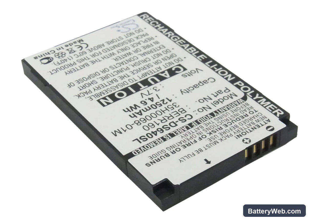 HTC Iris Replacement Battery, 3.7V, 1250mAh, Li-Polymer 2