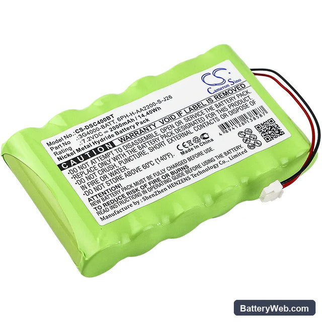 DSC 3G4000 Replacement Battery, 7.2V, 2000mAh, Ni-MH 1