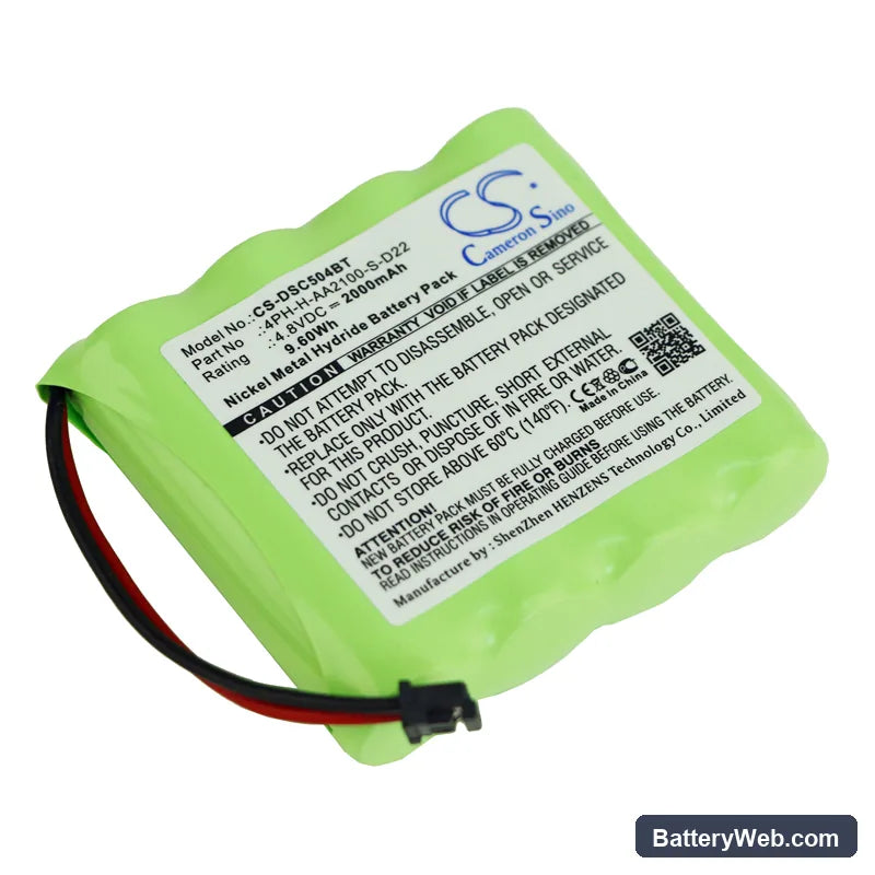 ADT Wireless Color Touchscreen Keypad Replacement Battery, 4.8V, 2000mAh, Ni-MH 1