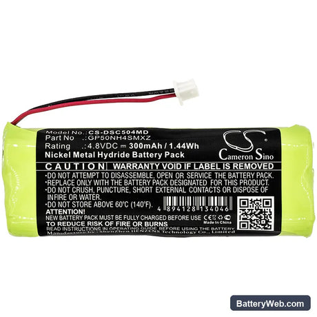 Dentsply Smartlite Curer Replacement Battery, 4.8V, 300mAh, Ni-MH 3