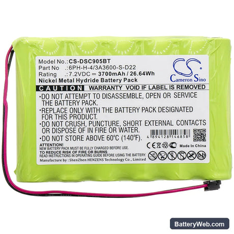 ADT Impassa wireless alarm systems Replacement Battery, 7.2V, 3700mAh, Ni-MH 3