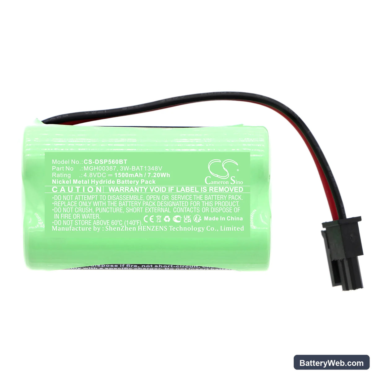 DSC PG9920 Repeater Replacement Battery, 4.8V, 1500mAh, Ni-MH 3