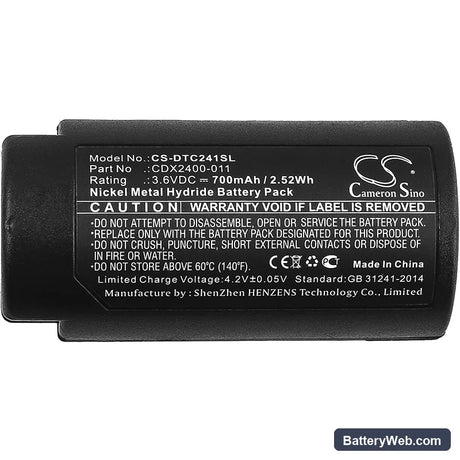 CorDex ToughPIX I Replacement Battery, 3.6V, 700mAh, Ni-MH 5