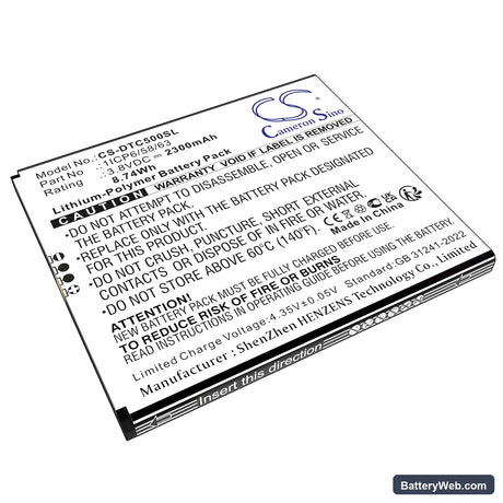 DATECS BlueCase 50 Replacement Battery, 3.8V, 2300mAh, Li-Polymer 1