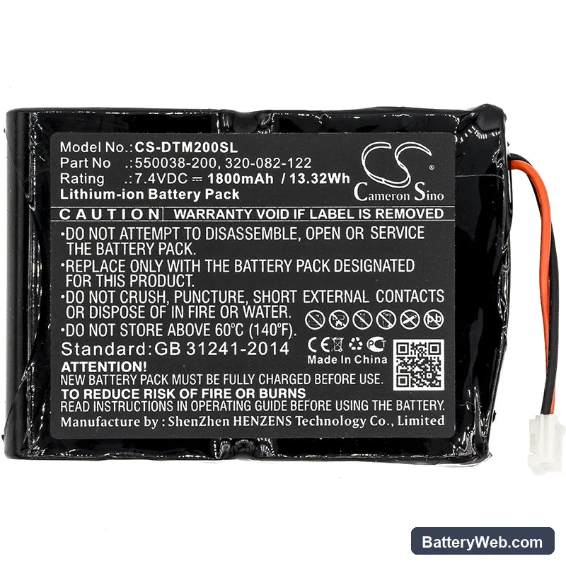 ONeil MF2te Replacement Battery, 7.4V, 1800mAh, Li-ion 3