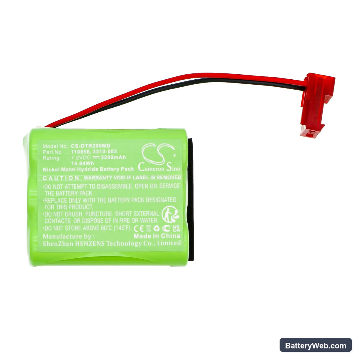 Datrend Infutest 2000 Infusion Device Analyzer Replacement Battery, 7.2V, 2200mAh, Ni-MH 5
