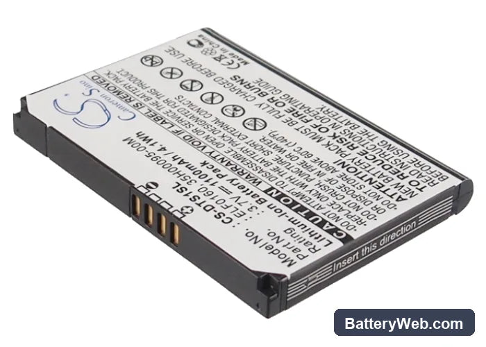 Vodafone VPA Touch Replacement Battery, 3.7V, 1100mAh, Li-ion 2