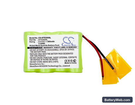 DT Systems DT 300 Receiver Replacement Battery, 9.6V, 300mAh, Ni-MH 5