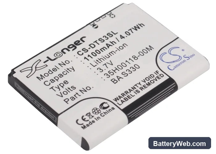 O2 XDA Guide Replacement Battery, 3.7V, 1100mAh, Li-ion 2