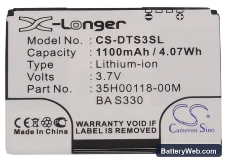 O2 XDA Guide Replacement Battery, 3.7V, 1100mAh, Li-ion 5
