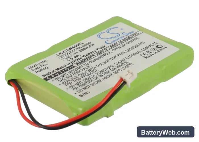 Aastra 480i Replacement Battery, 3.6V, 550mAh, Ni-MH 1