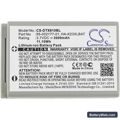 Casio DT-X8 Replacement Battery, 3.7V, 3000mAh, Li-ion 3