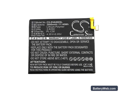 DOOV A8 Replacement Battery, 3.8V, 3000mAh, Li-Polymer 3