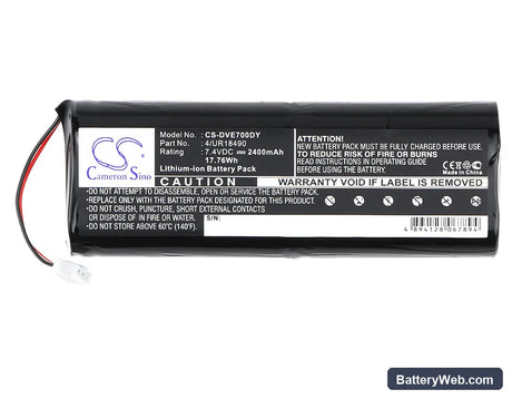 Sony D-VE7000S Replacement Battery, 7.4V, 2400mAh, Li-ion 5