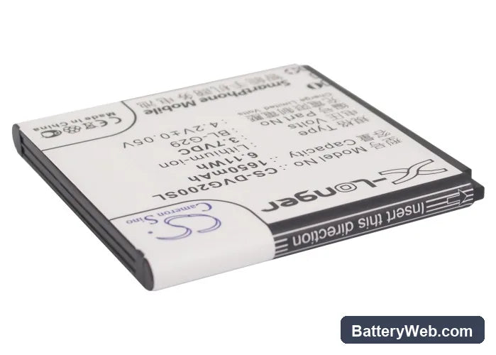 DOOV IEva D2 Replacement Battery, 3.7V, 1650mAh, Li-ion 2