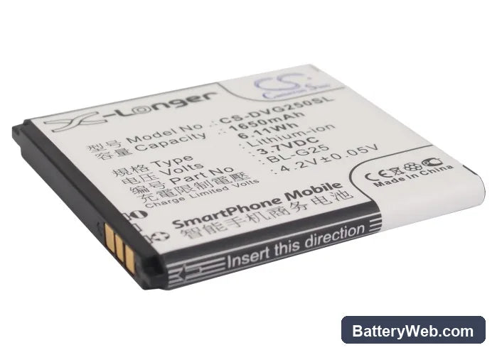 DOOV G25 Replacement Battery, 3.7V, 1650mAh, Li-ion 1
