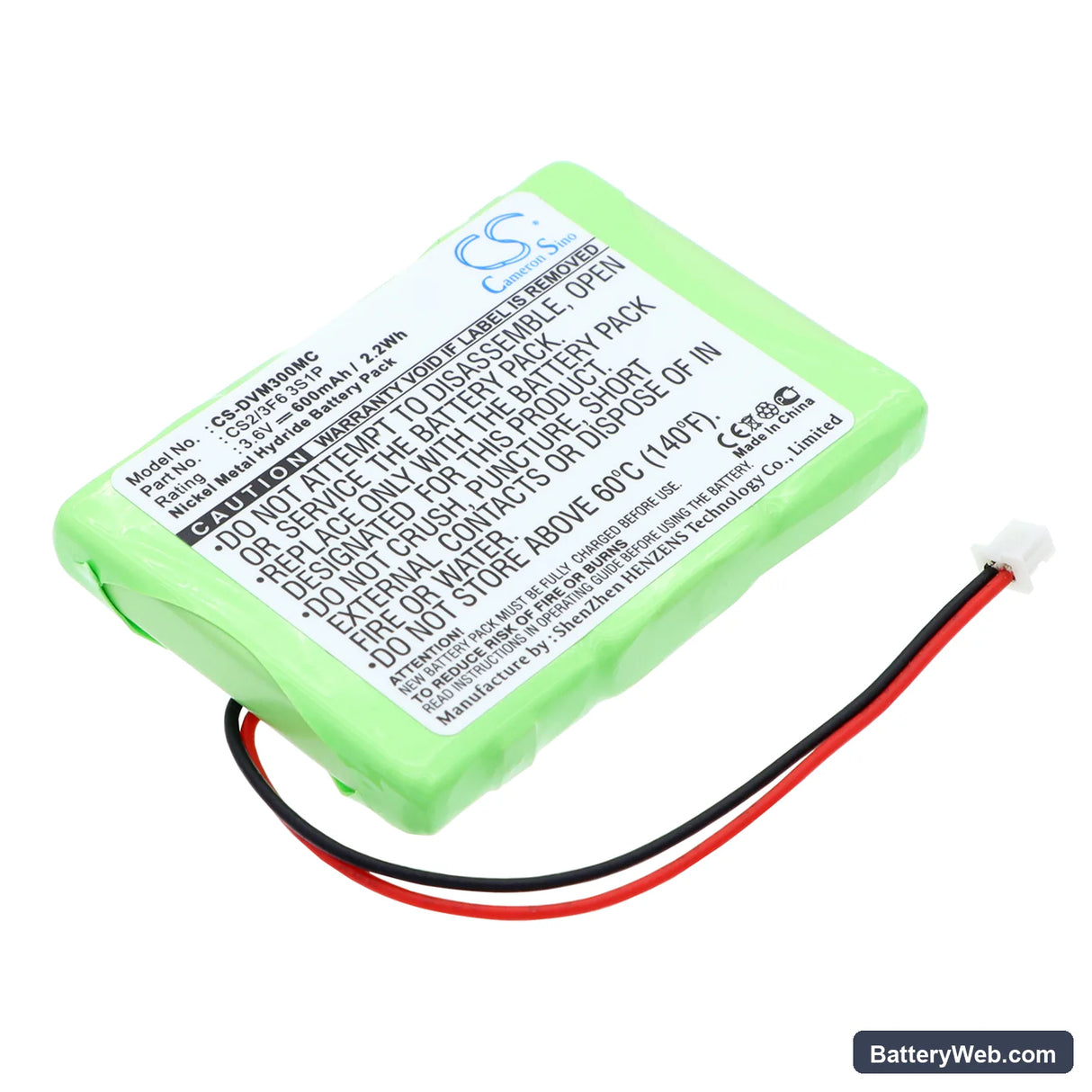 Digital Ally DVM-RMT Replacement Battery, 3.6V, 600mAh, Ni-MH 1
