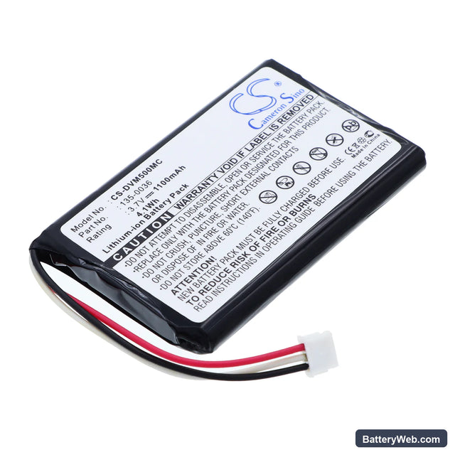 Digital Ally DVM-500PL Replacement Battery, 3.7V, 1100mAh, Li-ion 1
