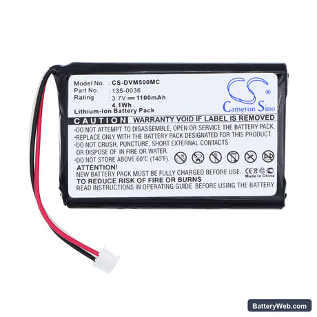Digital Ally DVM-500PL Replacement Battery, 3.7V, 1100mAh, Li-ion 3