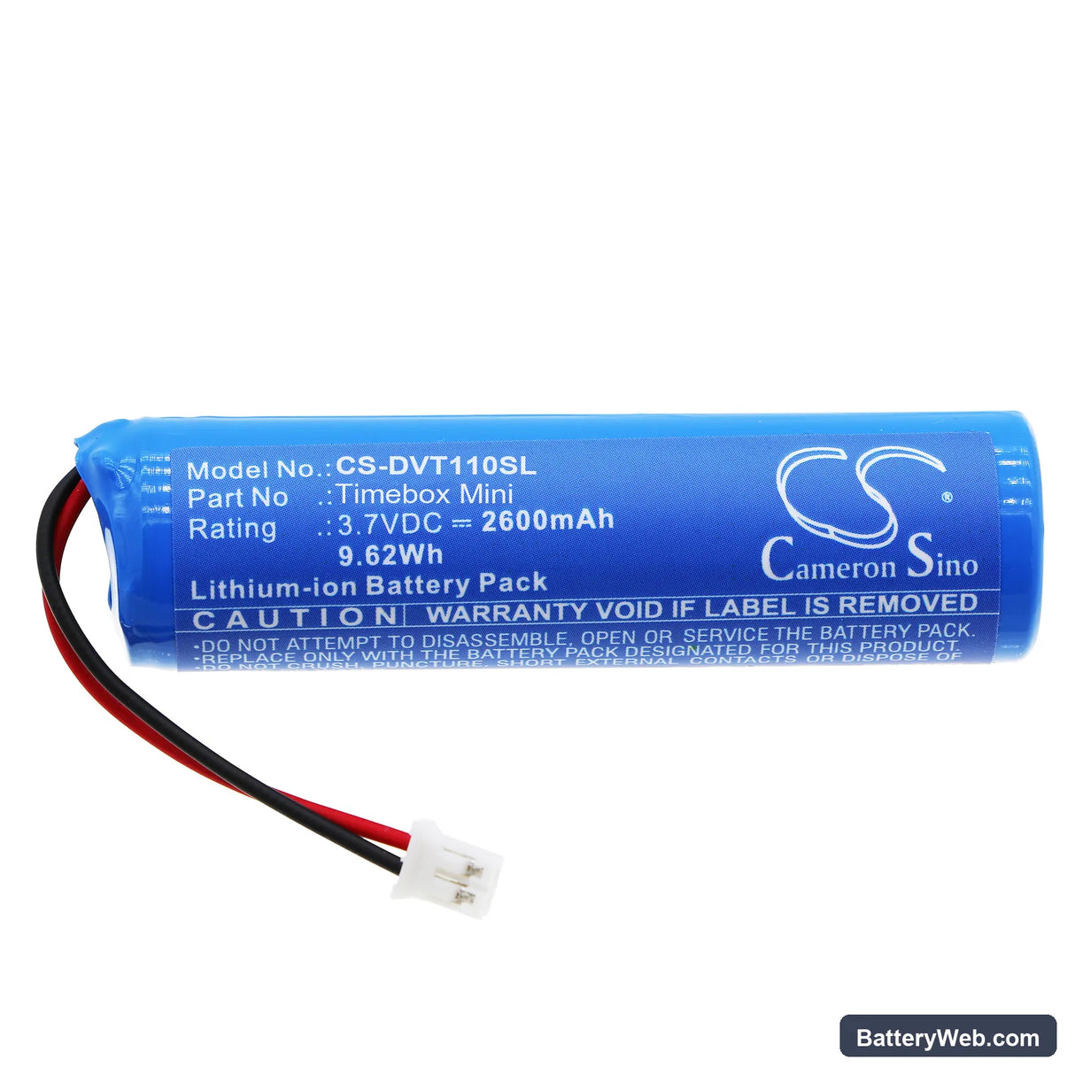 Divoom Timebox Mini Replacement Battery, 3.7V, 2600mAh, Li-ion 3
