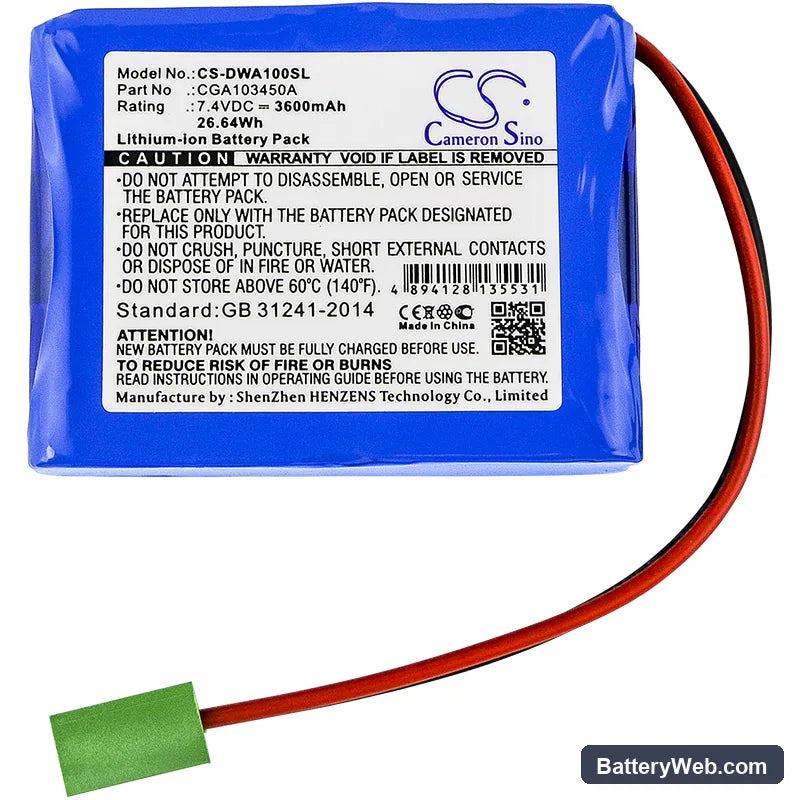 Wheel Alignment system CEMB DWA 1000 Replacement Battery, 7.4V, 3600mAh, Li-ion 3