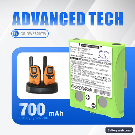 Simvalley PX-1755 Replacement Battery, 4.8V, 700mAh, Ni-MH 7