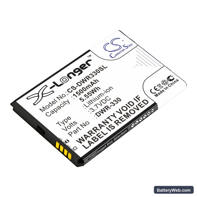 D-Link DWR-330 Replacement Battery, 3.7V, 1500mAh, Li-ion 1