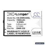 D-Link DWR-330 Replacement Battery, 3.7V, 1500mAh, Li-ion 3