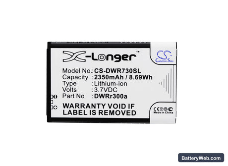 D-Link DWR-730 Replacement Battery, 3.7V, 2350mAh, Li-ion 5