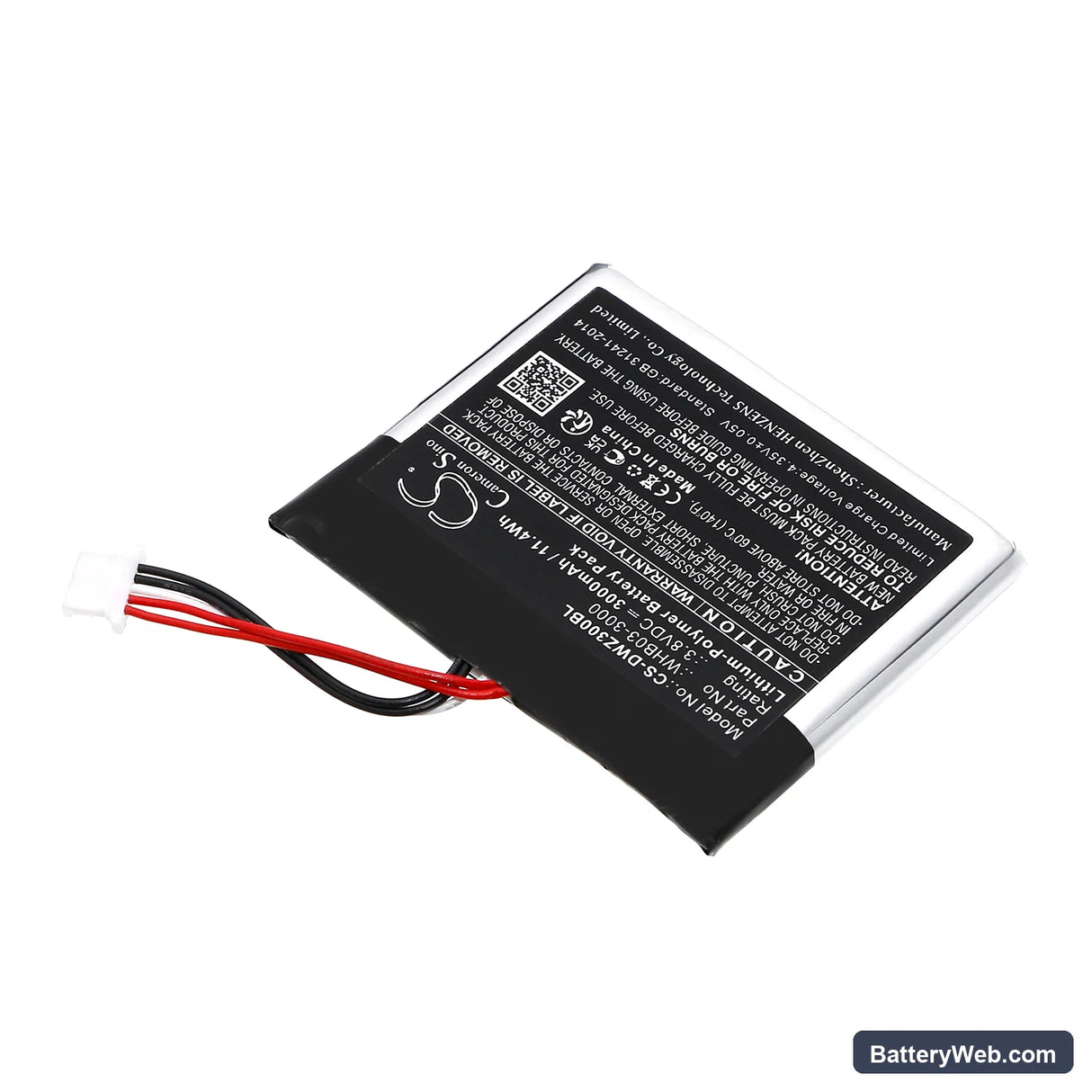 Dejavoo Q3 Replacement Battery, 3.8V, 3000mAh, Li-Polymer 2