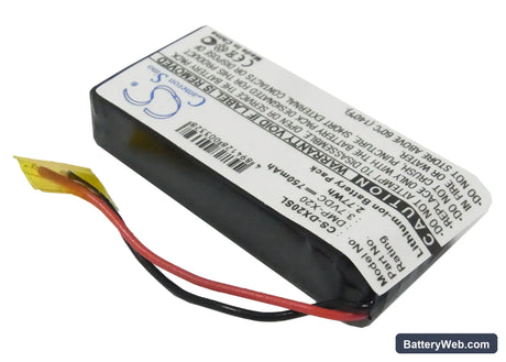 Gateway DMP-X20 MP3 player Replacement Battery, 3.7V, 750mAh, Li-ion 2