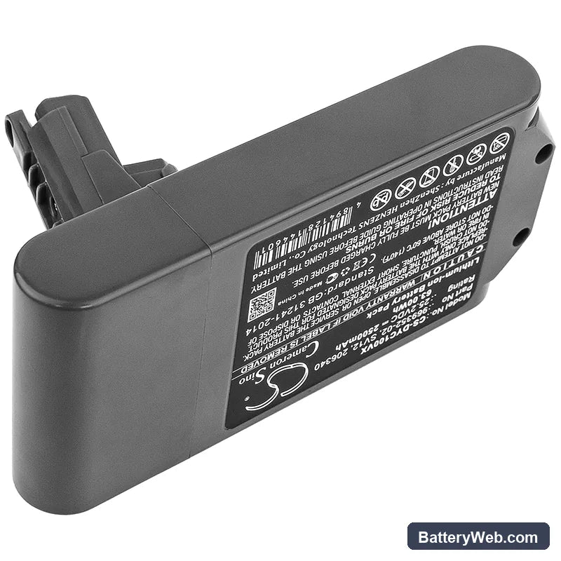 Dyson V10 Replacement Battery, 25.2V, 2500mAh, Li-ion 2